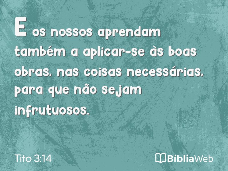 Tito 3:14 em imagem para compartilhar