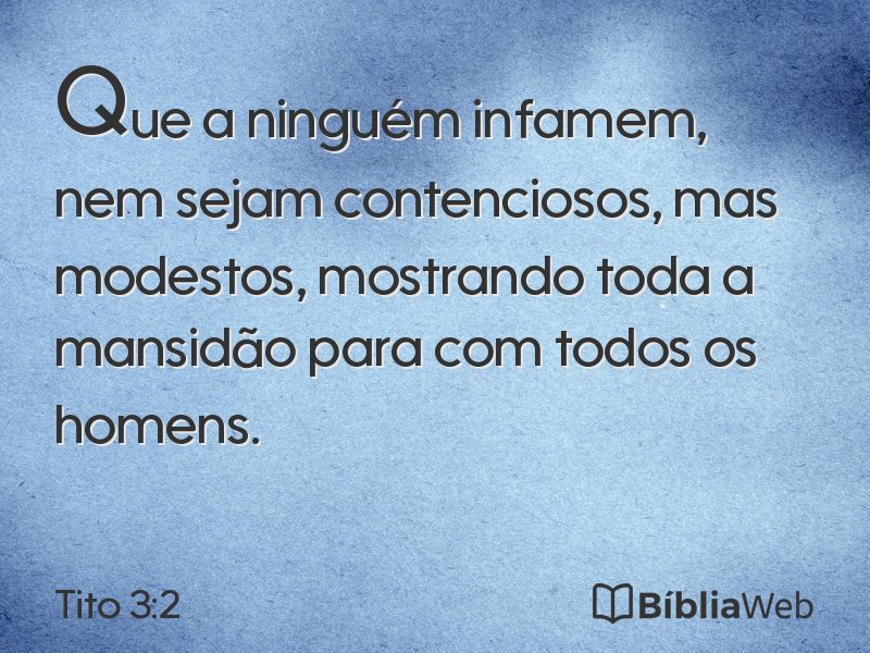 Tito 3:2 em imagem para compartilhar