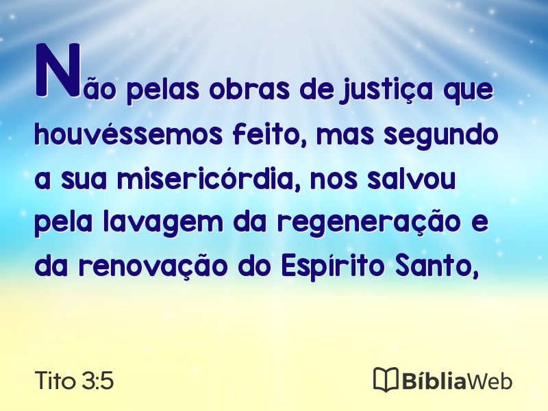 Tito 3:5 em imagem para compartilhar