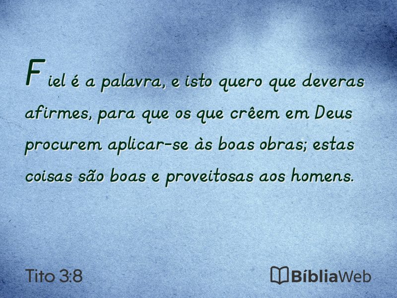 Tito 3:8 em imagem para compartilhar