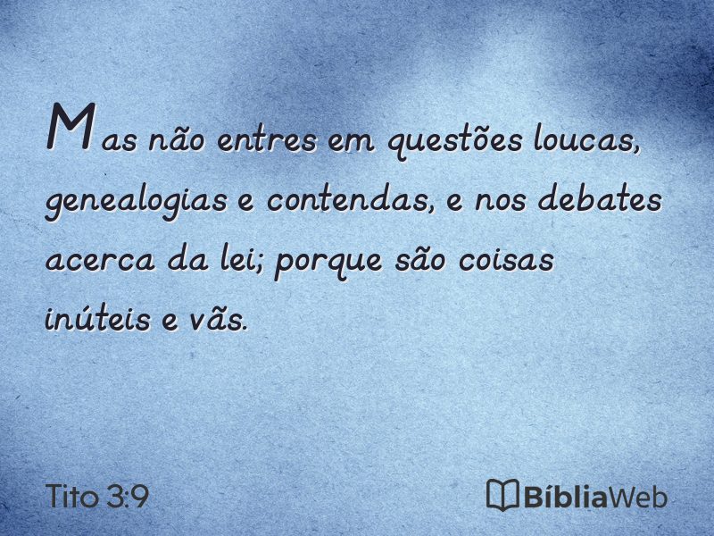Tito 3:9 em imagem para compartilhar