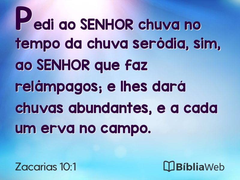 Zacarias 10:1 em imagem para compartilhar