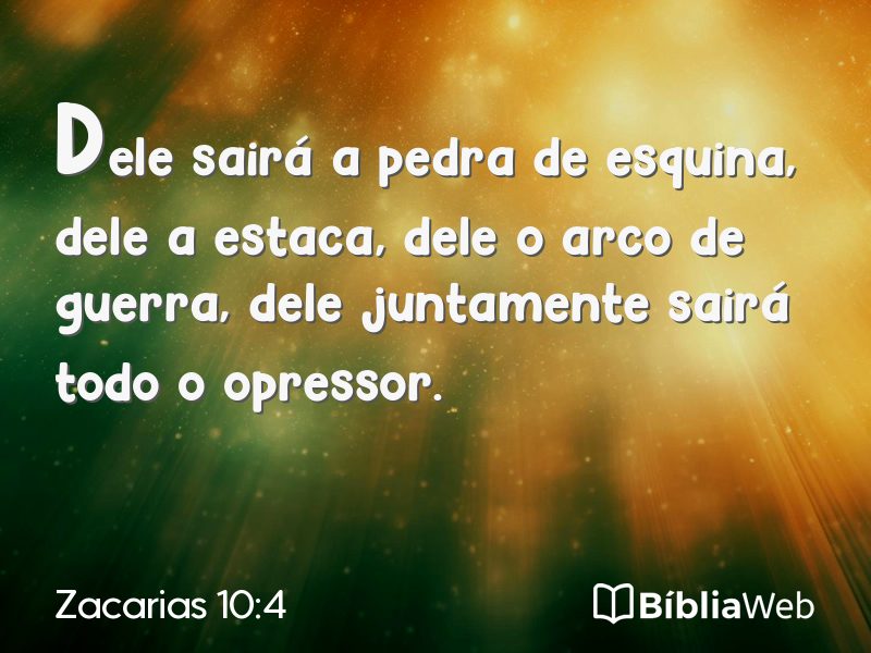 Zacarias 10:4 em imagem para compartilhar