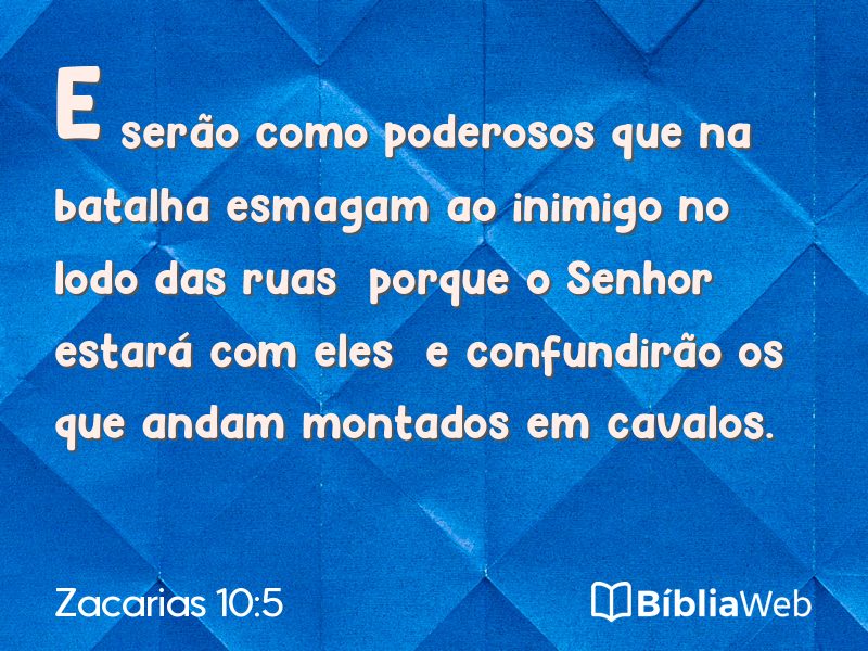 Zacarias 10:5 em imagem para compartilhar