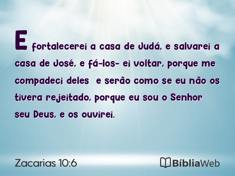 Zacarias 10:6 em imagem para compartilhar
