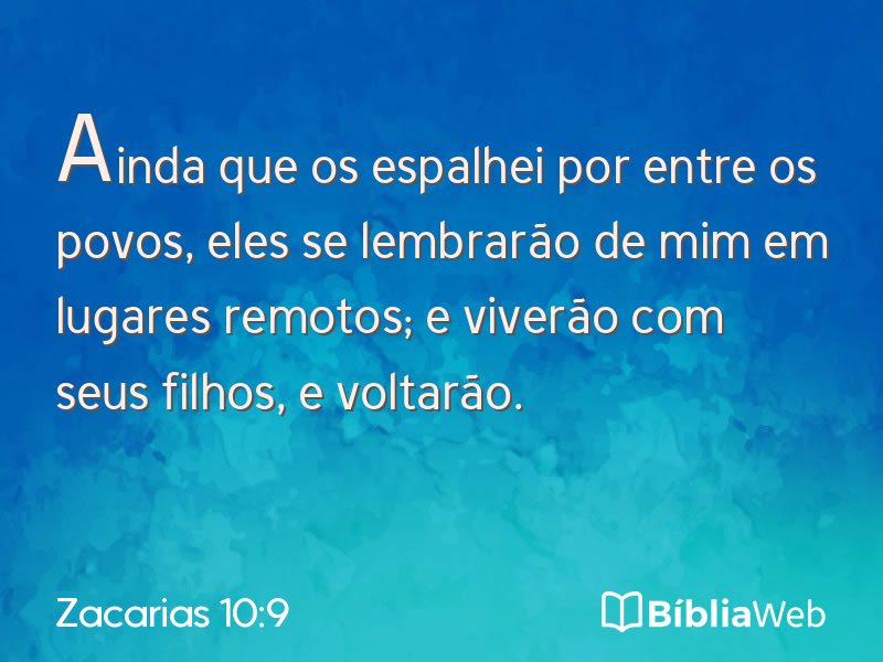 Zacarias 10:9 em imagem para compartilhar