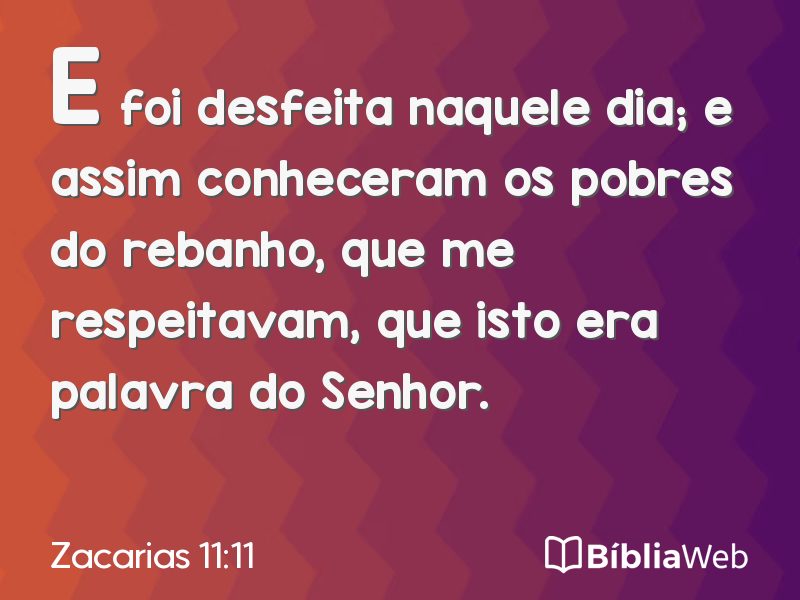 Zacarias 11:11 em imagem para compartilhar