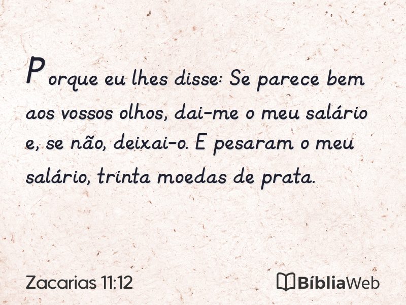 Zacarias 11:12 em imagem para compartilhar