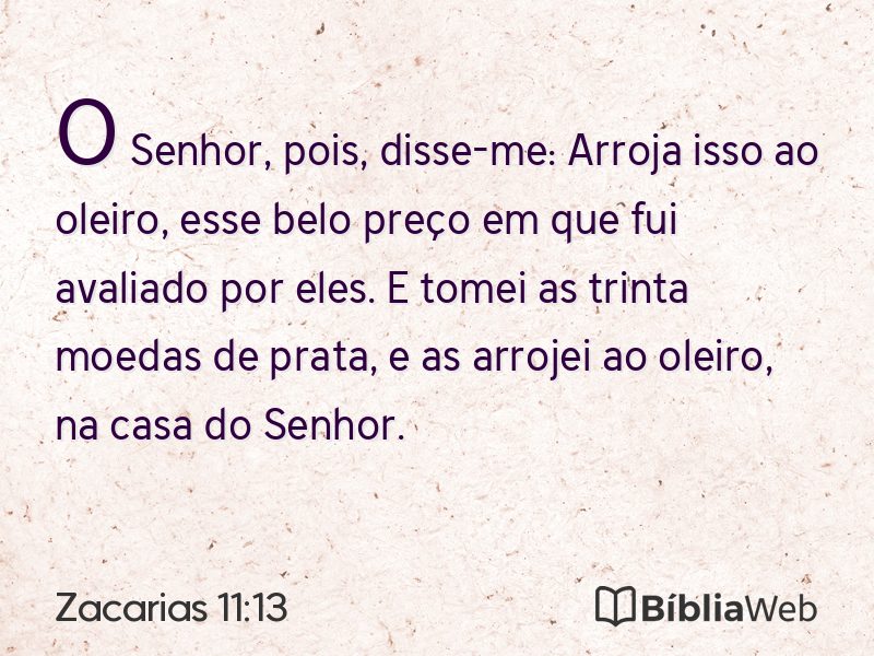 Zacarias 11:13 em imagem para compartilhar