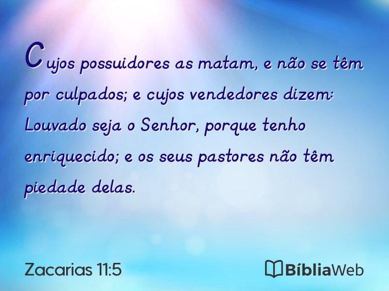 Zacarias 11:5 em imagem para compartilhar