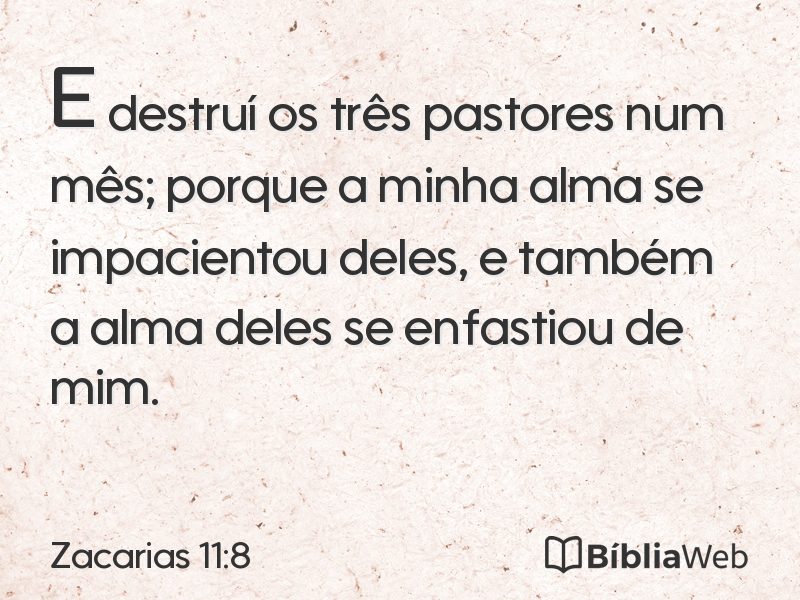 Zacarias 11:8 em imagem para compartilhar