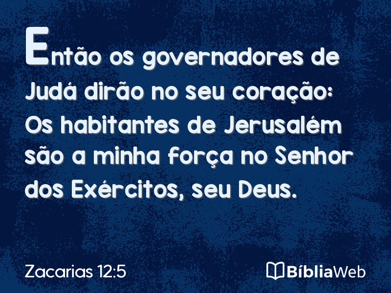 Zacarias 12:5 em imagem para compartilhar