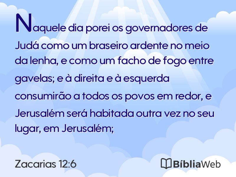Zacarias 12:6 em imagem para compartilhar