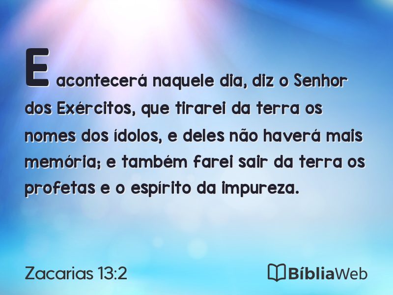 Zacarias 13:2 em imagem para compartilhar