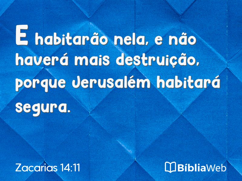Zacarias 14:11 em imagem para compartilhar
