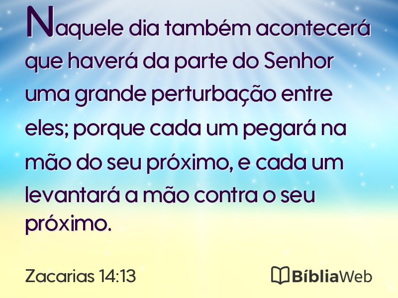 Zacarias 14:13 em imagem para compartilhar
