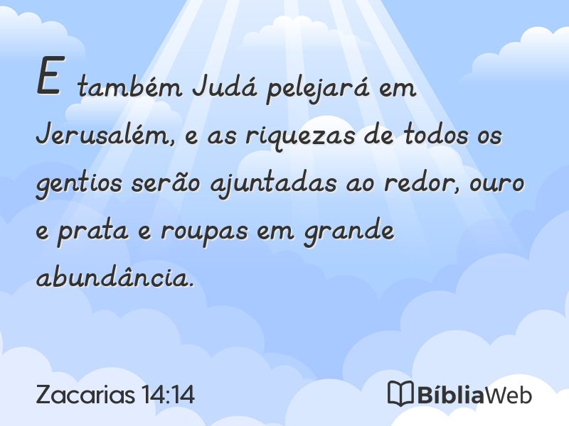 Zacarias 14:14 em imagem para compartilhar