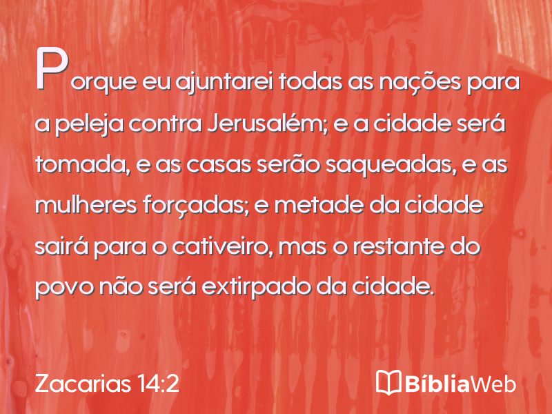 Zacarias 14:2 em imagem para compartilhar