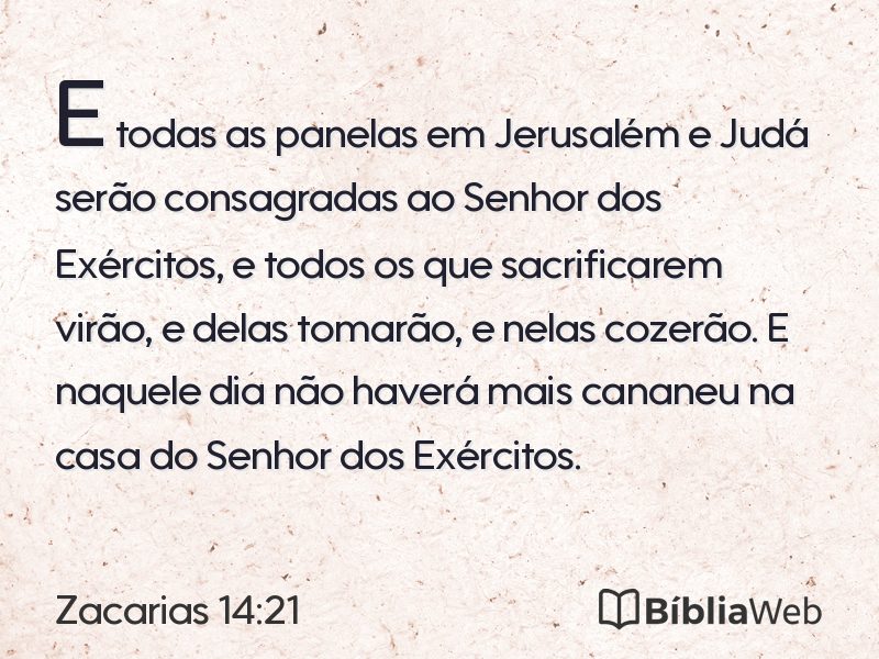 Zacarias 14:21 em imagem para compartilhar