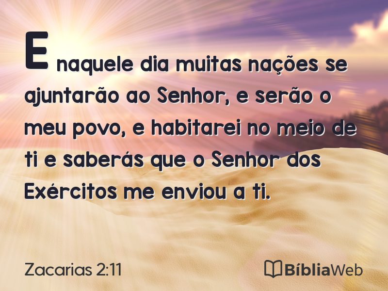 Zacarias 2:11 em imagem para compartilhar