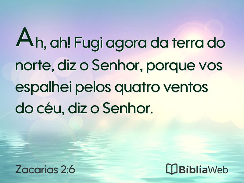 Zacarias 2:6 em imagem para compartilhar