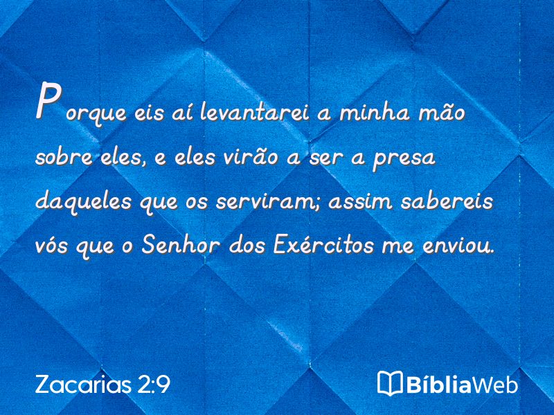 Zacarias 2:9 em imagem para compartilhar
