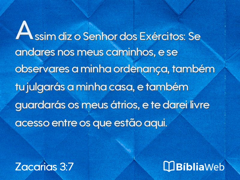 Zacarias 3:7 em imagem para compartilhar