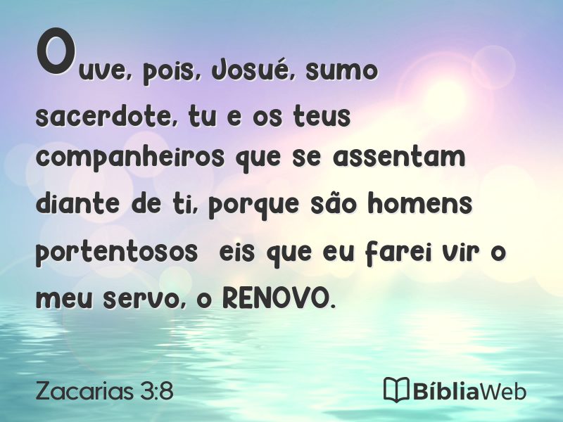 Zacarias 3:8 em imagem para compartilhar