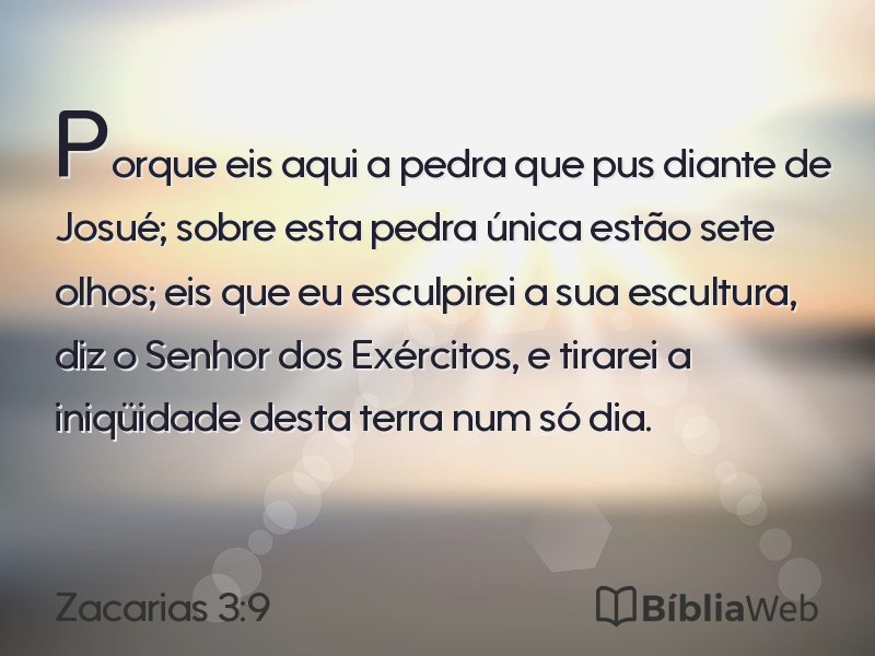 Zacarias 3:9 em imagem para compartilhar