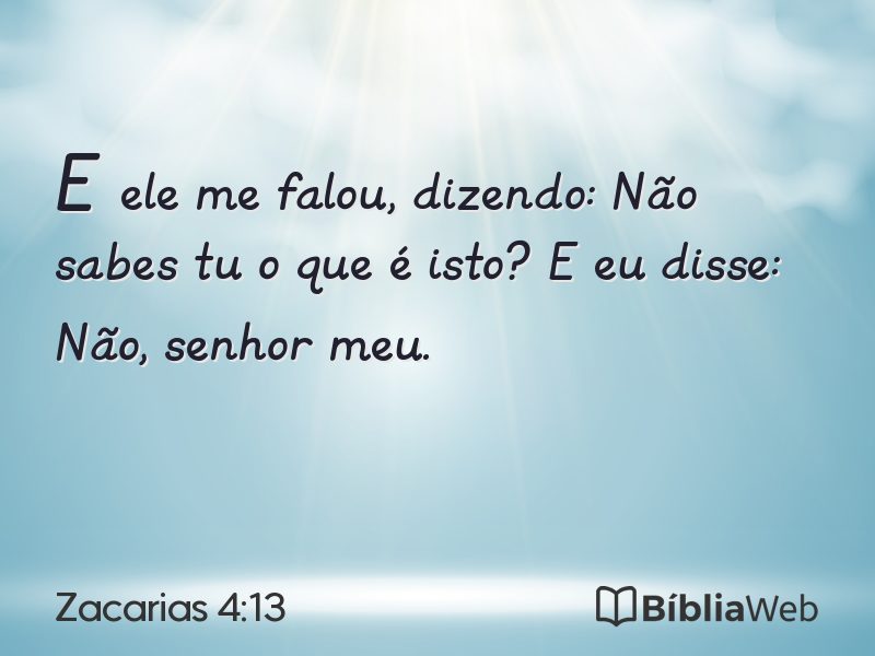 Zacarias 4:13 em imagem para compartilhar