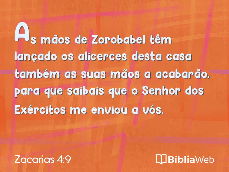Zacarias 4:9 em imagem para compartilhar