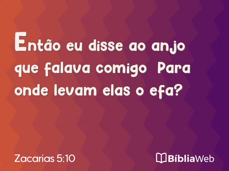 Zacarias 5:10 em imagem para compartilhar