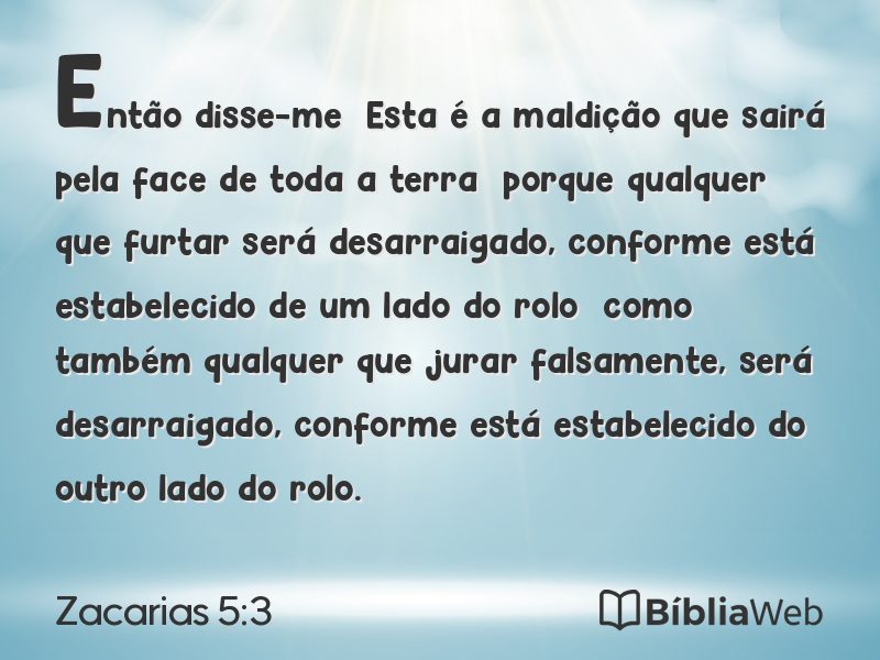 Zacarias 5:3 em imagem para compartilhar