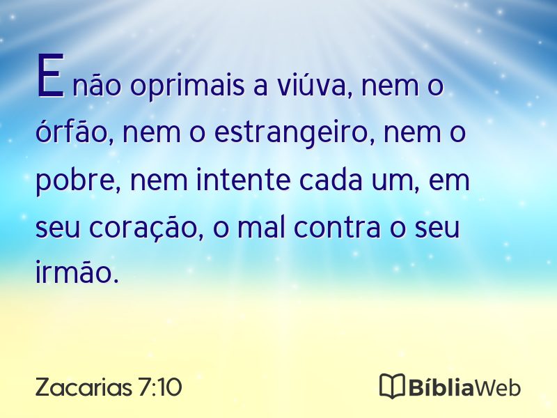 Zacarias 7:10 em imagem para compartilhar