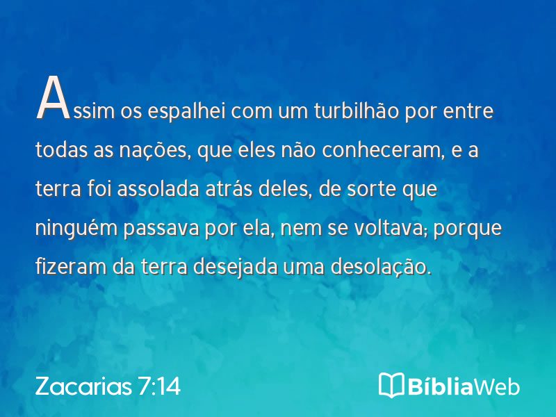 Zacarias 7:14 em imagem para compartilhar