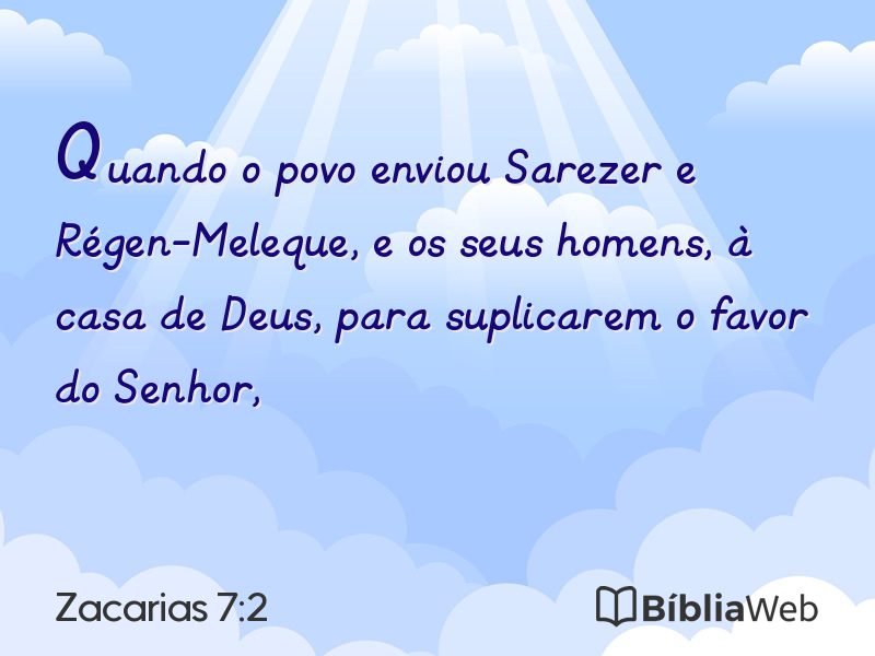 Zacarias 7:2 em imagem para compartilhar