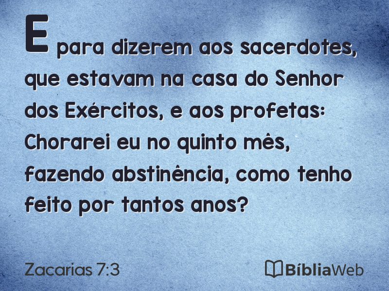 Zacarias 7:3 em imagem para compartilhar