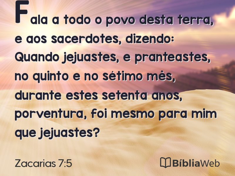 Zacarias 7:5 em imagem para compartilhar