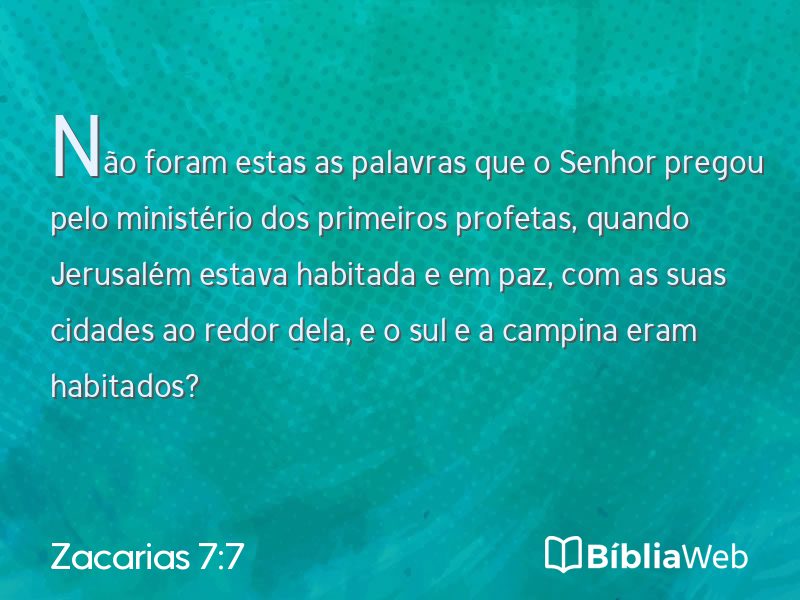 Zacarias 7:7 em imagem para compartilhar