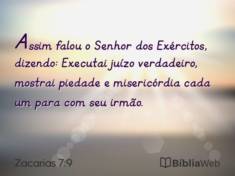Zacarias 7:9 em imagem para compartilhar