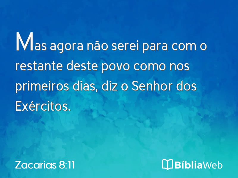 Zacarias 8:11 em imagem para compartilhar