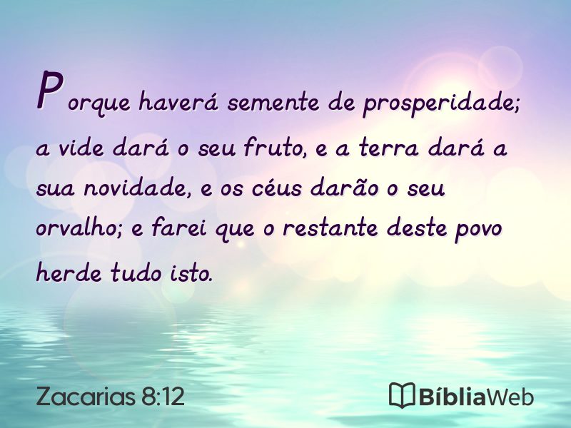 Zacarias 8:12 em imagem para compartilhar
