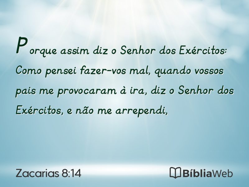 Zacarias 8:14 em imagem para compartilhar