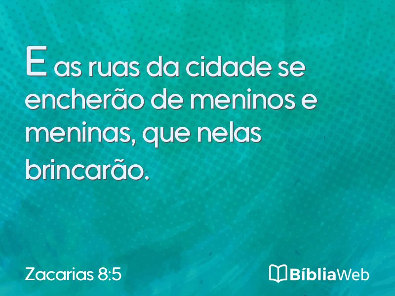 Zacarias 8:5 em imagem para compartilhar