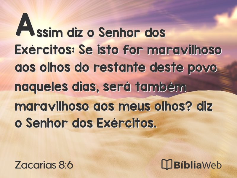Zacarias 8:6 em imagem para compartilhar