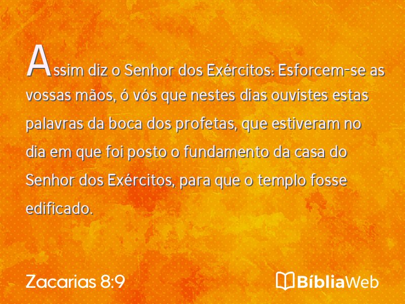 Zacarias 8:9 em imagem para compartilhar