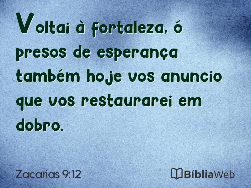 Zacarias 9:12 em imagem para compartilhar