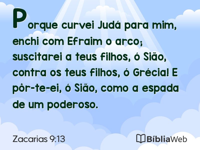 Zacarias 9:13 em imagem para compartilhar