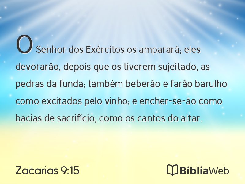 Zacarias 9:15 em imagem para compartilhar