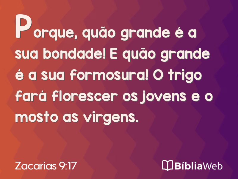 Zacarias 9:17 em imagem para compartilhar